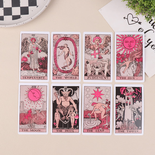 Rosa Tarot för nybörjare Neon Rider Decks In Box Tarotkort