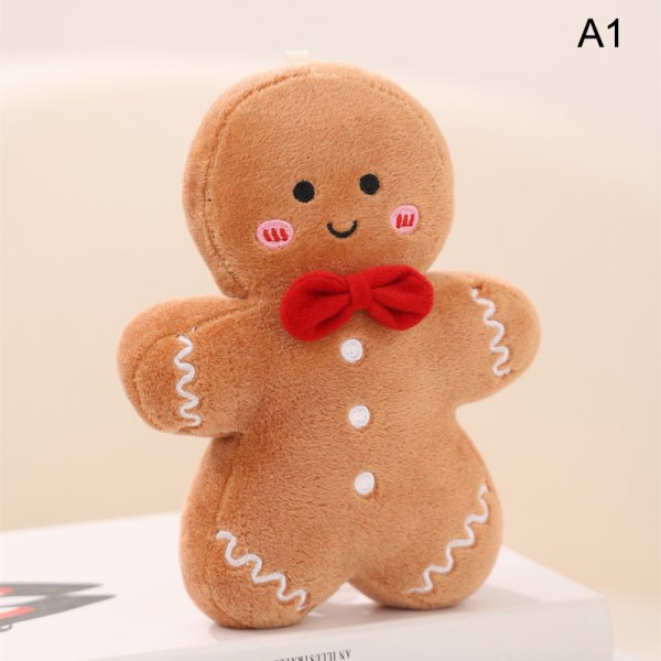 Julepynt Legetøj e Gingerbread Man Plushie Legetøjsdukke A7