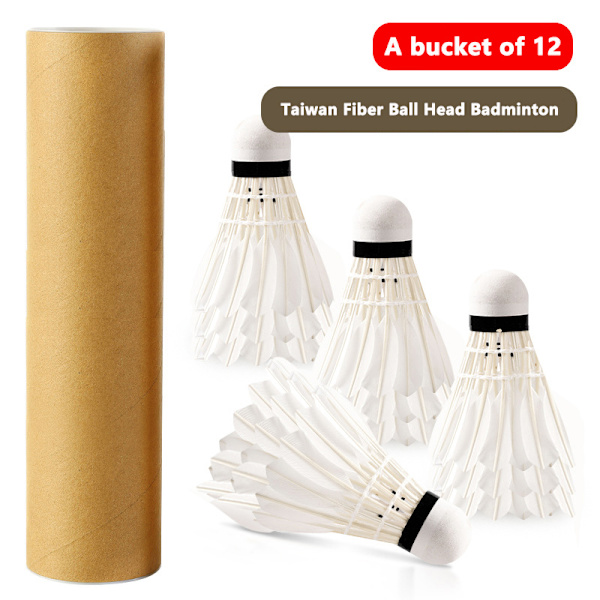 12 Professionelle Badmintonbolde white