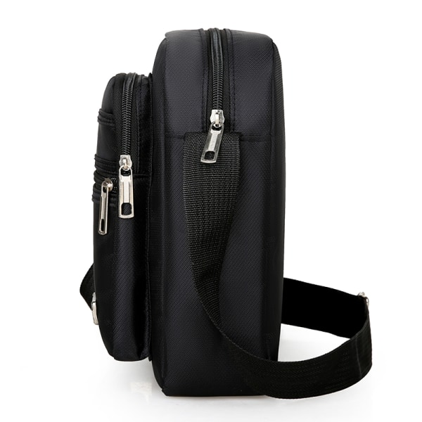 Skuldervesker Travel Casual Oppbevaring Skulderveske Messenger Bags Black 4 zippers