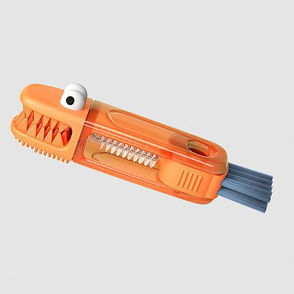 3 i 1 flaske Gap Cleaner Brush Cup Rengøringsbørster Vand Orange