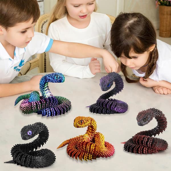 3D-printad orm-prydnad, ormfigur, rörlig hantverk Exeive D Style A2