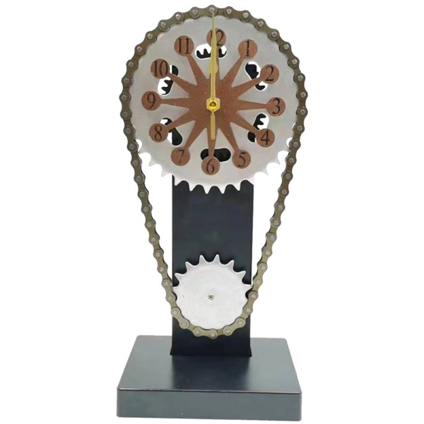 Vintage Chain Gear Rotating Clock Mekaaninen koristelu Copper