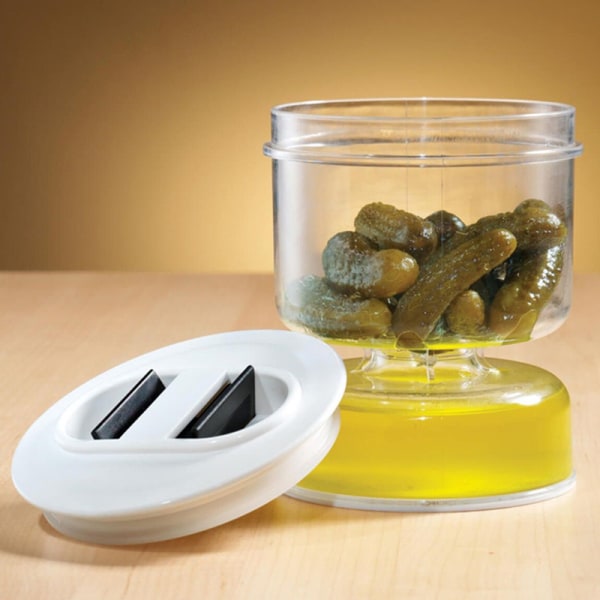 Oppbevaringsbeholder for pickle Tørr-våt separasjonskrukke Kjøkkenutstyr Transparent