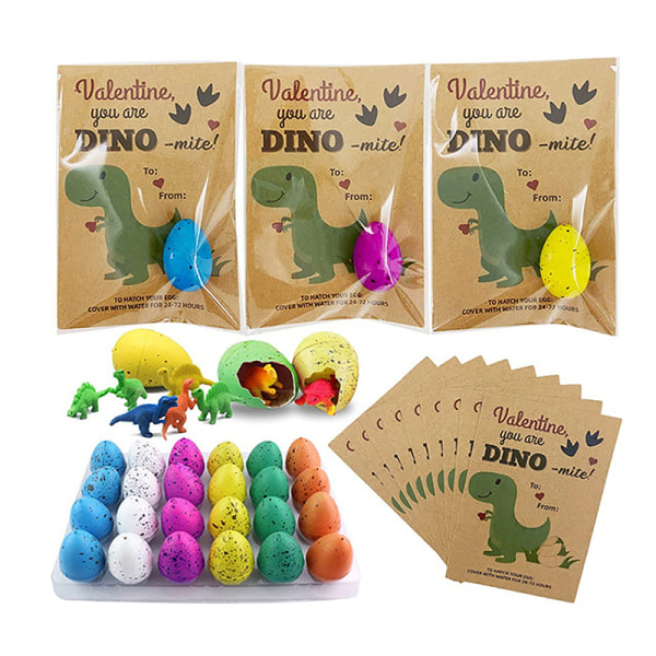 24 stk./pakke Dyrkning af æg Udklækkende Dino-æg legetøj 7.5x11.5