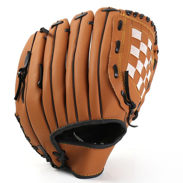 Baseballhandske för utomhussport PU-lädervaddhandskar black 12.5 inch