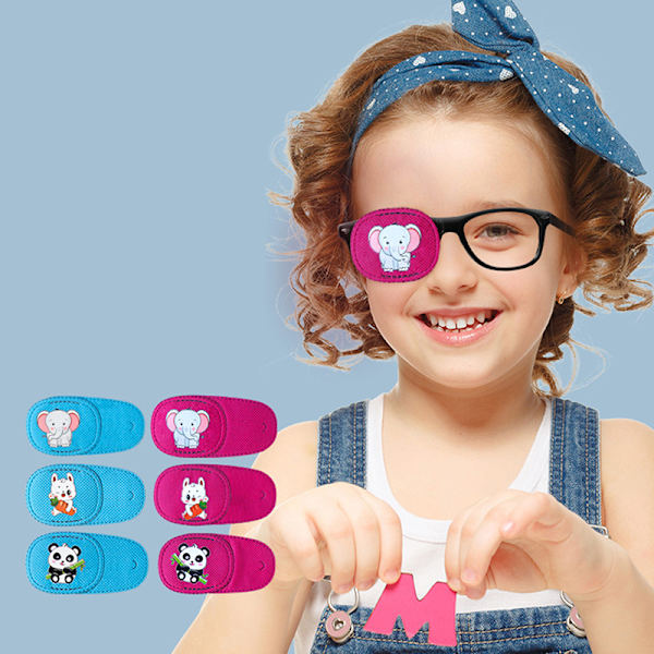 6 kpl/laatikko Kids Occlusion Eye Patch Amblyopia Care Pink Left Eye