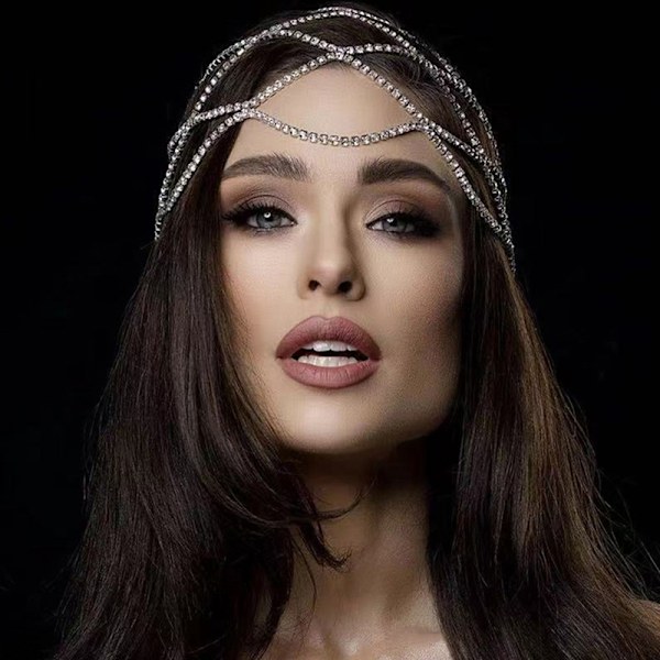 1 kpl Crystal Headpand Head Cap -korut Silver