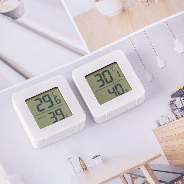 Digitalt elektronisk termohygrometer indendørs minitermometer 45*45*15MM