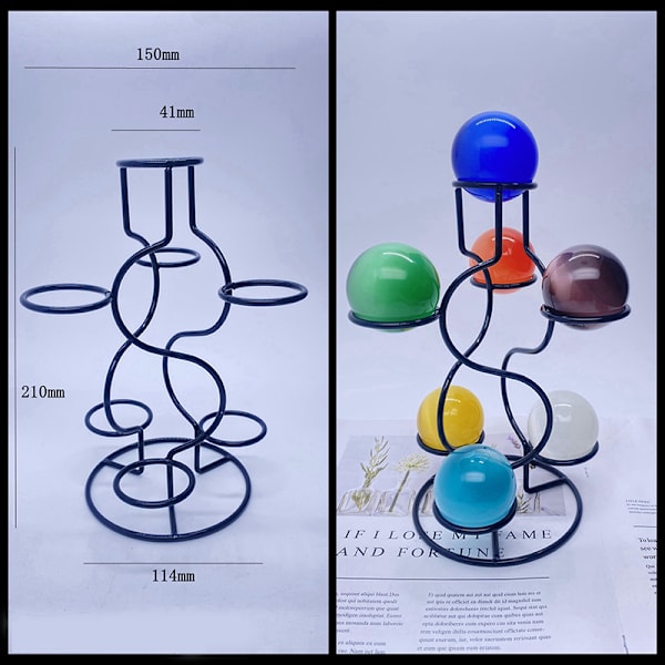 Seven Crystal Ball Seat Ball Display Stand Crystal Ball Bracket Black L