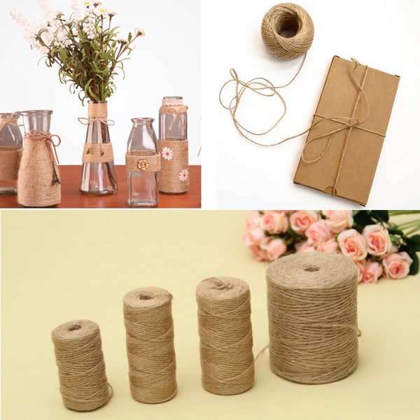 Naturlig vintage jute tau snor streng hyssing Burlap Ribbon Craft 100M