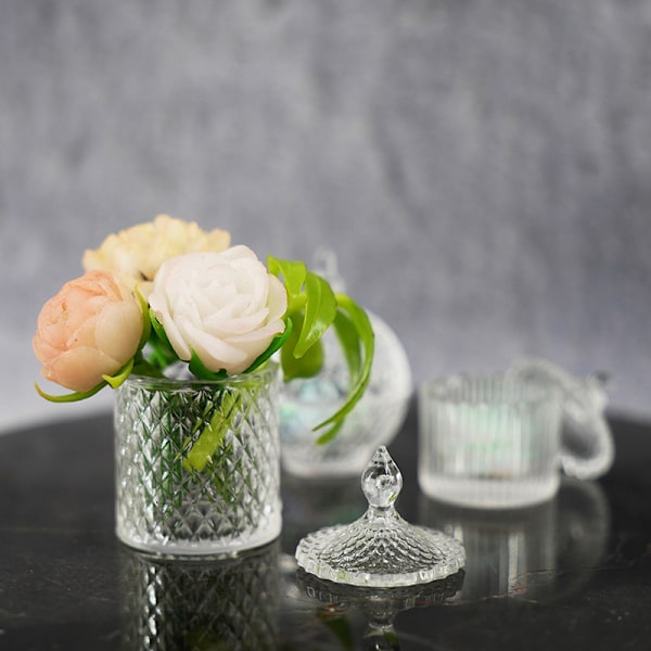 3 kpl / set 1:12 nukkekodin miniatyyri nukketarvikelelu Transparent