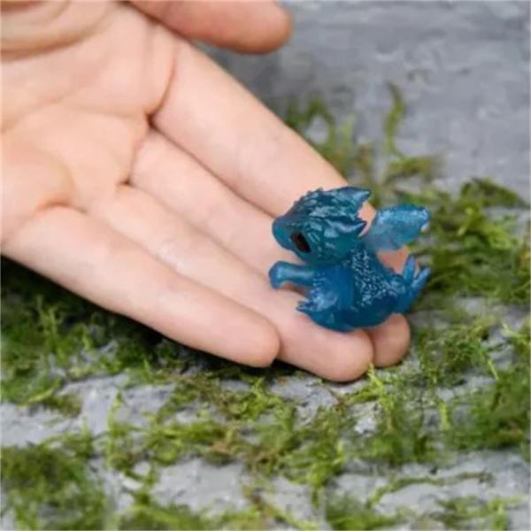Vastasyntynyt lohikäärme munassa 3D-taidelohikäärmepatsas Pieni miniatyyri A5