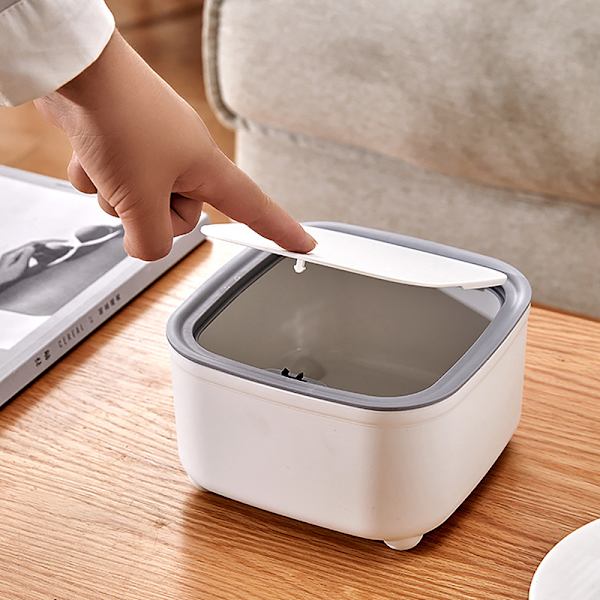 Presning af lille skrivebordsaffald til kosmetik og toiletartikler Blue