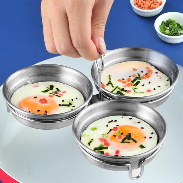 Æggeform i rustfrit stål til dampede æg, æggedamper, æggepocherer til køkken circle 1