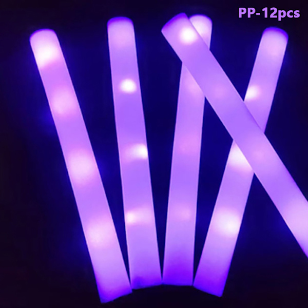 LED Glow Sticks Glow Foam Stick Cheer Tube Dark Light Party Purple