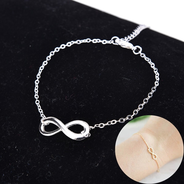 Mote og lite 8-ords Infinity Charm Chain Bridesmaid Armbånd Gold