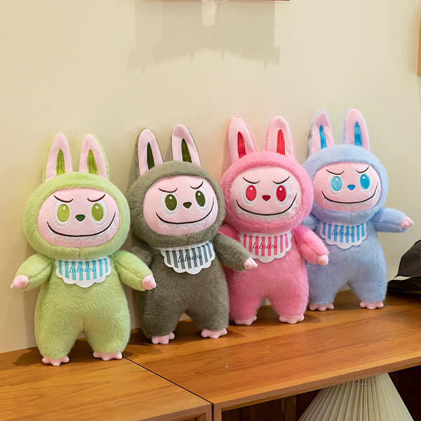 28cm Labubu Plyschdocka Kawaii Mjukisdjur Mjuk Figur Modell Bi Light green