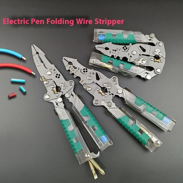 Multifunktionel Kabelstripper med Elektrisk Testpen Foldbar B