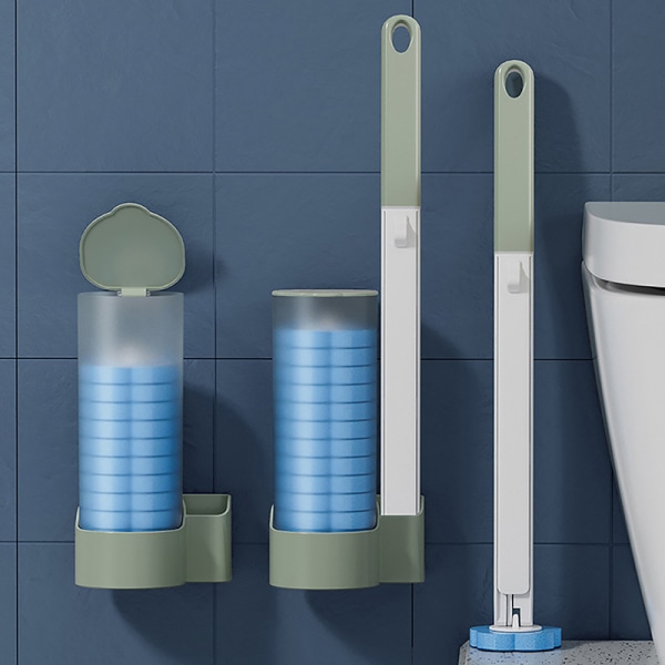 Engångs toalettborste Väggmonterat rengöringsverktyg Dark green