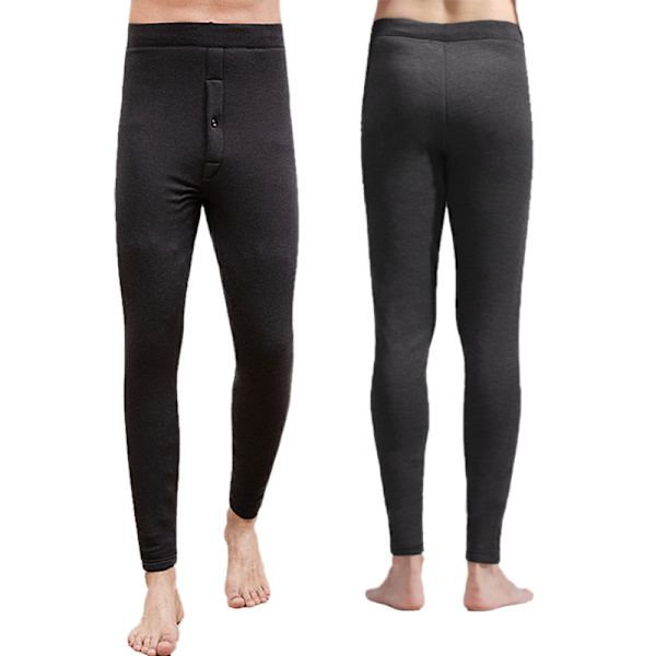 Ull Base Layer Bukser Herre Ull Baselayer Termisk Undertøy Black