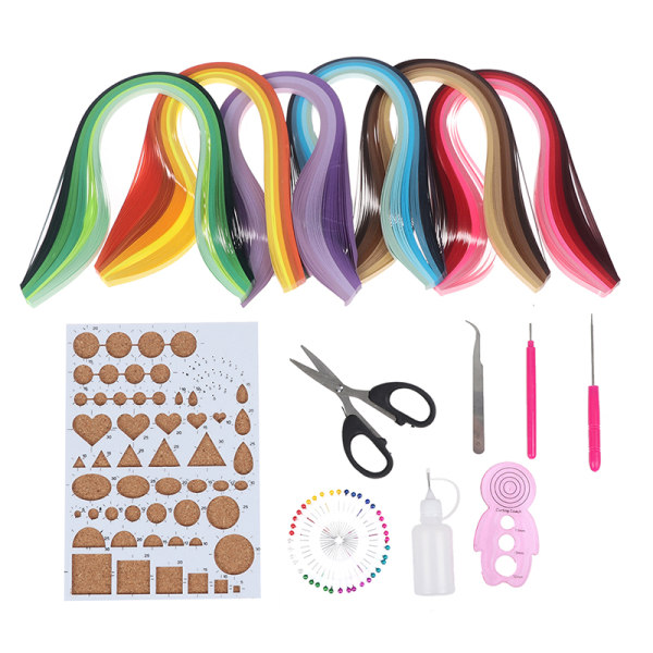 14 Stk Papir Quilling Kit 6 Gradient farver 600 Strips Quilling Multicolor