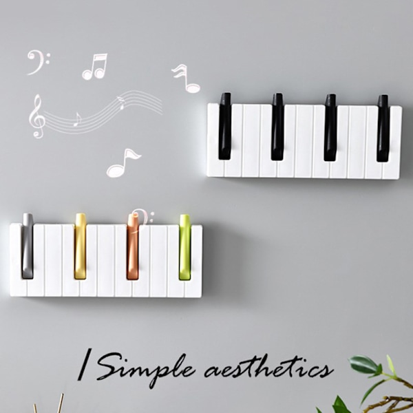 Piano Keys Krokhenger Vegghengt kleshenger Black