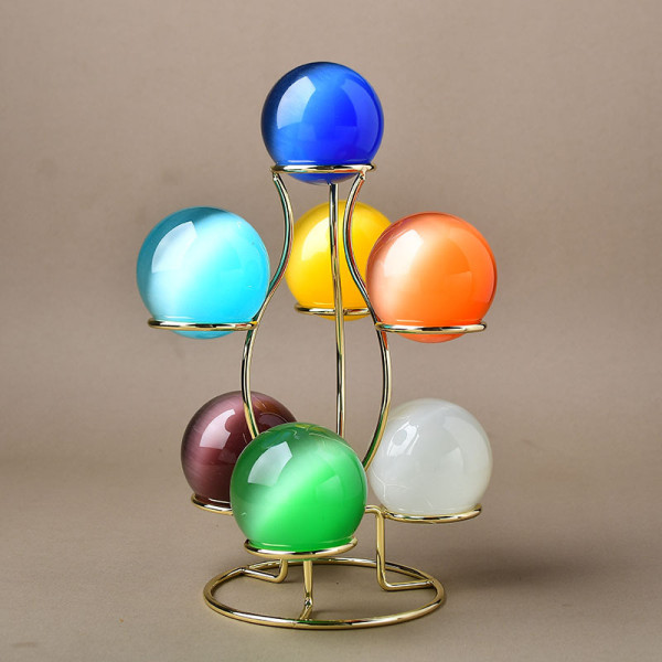 Seven Crystal Ball Sete Ball Display Stand Krystall Ball Bracket Rose Gold L