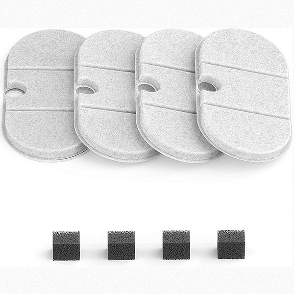 4 stk/sæt udskiftningsfiltre til kæledyrsvanddispenser til kat 17.5*9cm