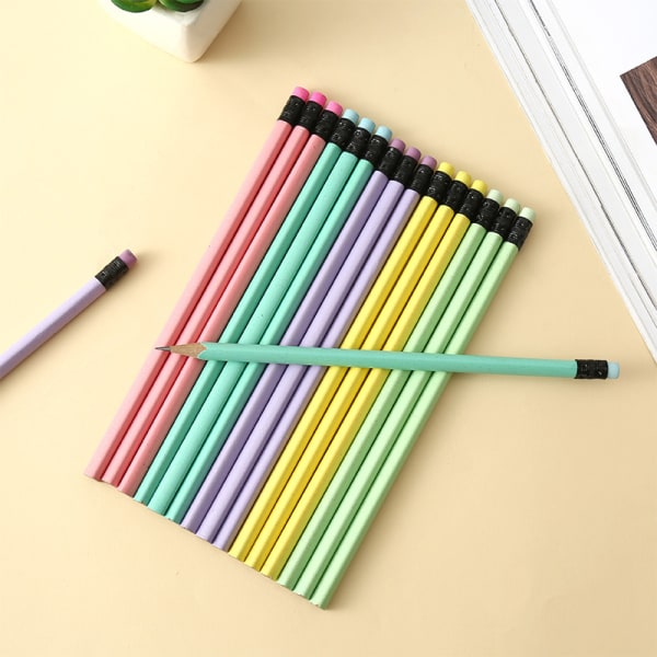 30 STK aron fargetrekant skinnende blyant med gummi A5 bb34 | A5 | Fyndiq