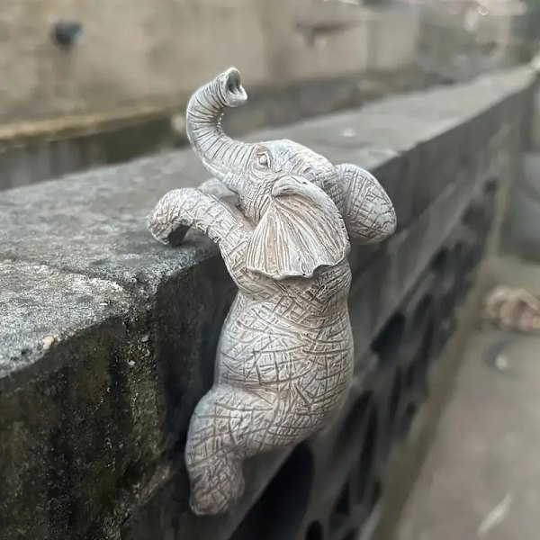 e Kiipeilevä Elefantti Kukkaruukun Halaaja Figuriinit Hartsi Riippuva E