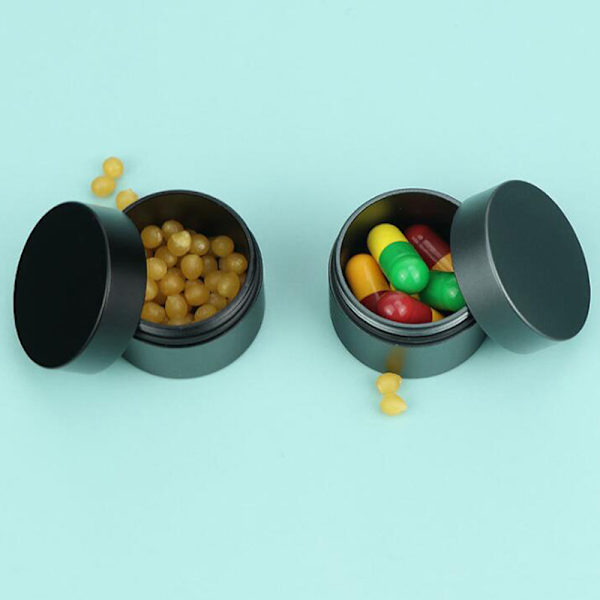 Minialuminiumlegering vattentät flaska Kapselförseglingsflaska EDC W Black