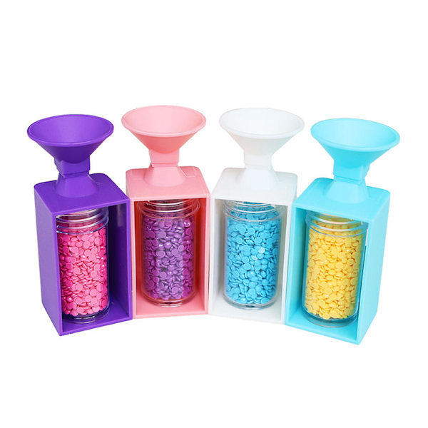 4 stk. Diamantmaleri Drill Trakter For Runde Og Firkantede Beholdere Multicolor