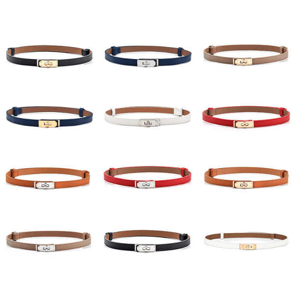Lakkskinnbelte for kvinner Fine belter Golden Lock A3