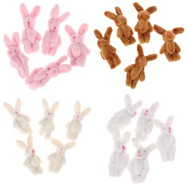 5kpl 6cm miniriippu pehmopupu avaimenperälle Beige