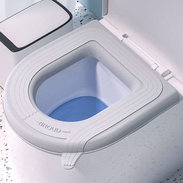 2 kpl WC-istuimen cover Pestävä wc-kannen pehmuste Gray U-shaped