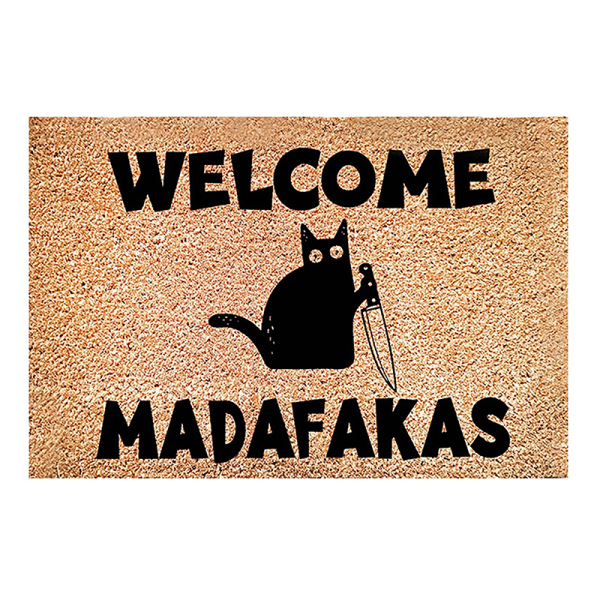 Dark Cat Tervetuloa Madafakas Full Print kynämatto Fun Doormat