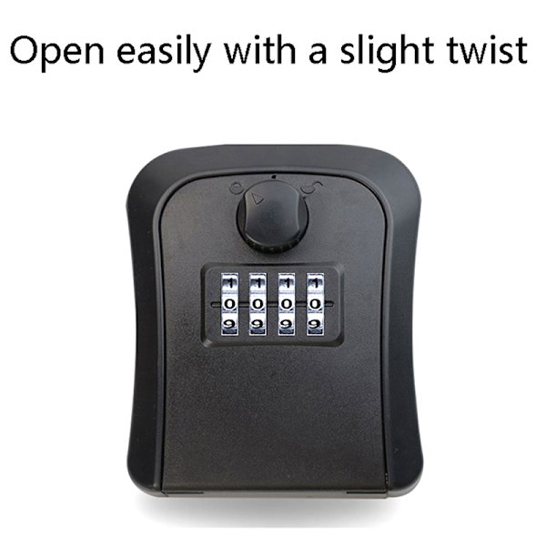 Väggmonterad Key Secret Box Organizer Låsbox Black