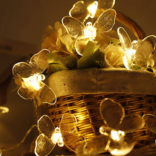 Butterfly LED Fairy String Lights Joulusisustusvalot Yellow