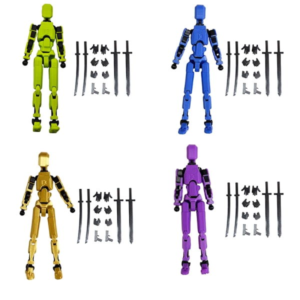 Multi-ed Movable Robot 3D printed mallinukkerobottimalli Gold