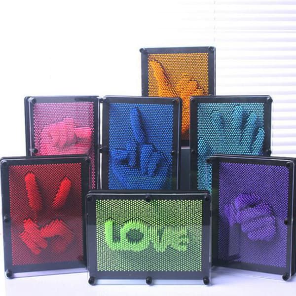 3D Klon Shape Pin Art Shoumo Farverig Model Plast Legetøj Multicolor