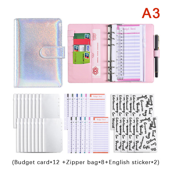 A6 læder budget bindemiddel Notesbog Dagbog kuverter A3