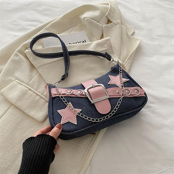 Dame håndtasker Stars Pattern Cool underarm taske Light blue
