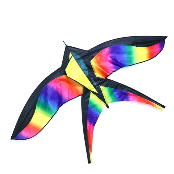Rainbow Bird Kite med håndtag Line Nylon stof Swallow Kite
