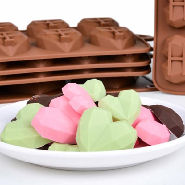 15 hulrom Mini hjerte sjokoladeform Silikon godteriformer