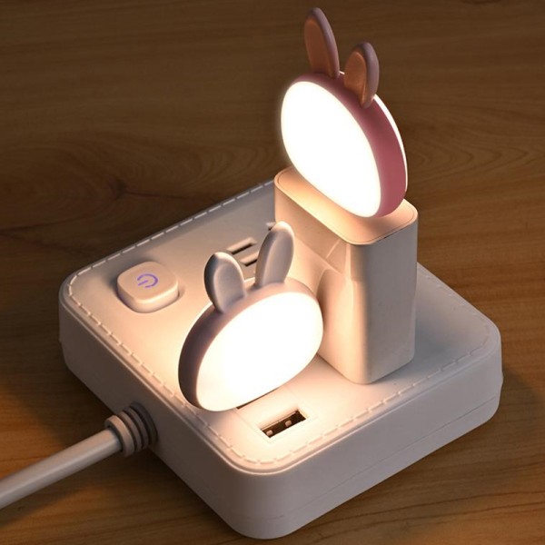 LED Nattlys Med Stemmekontroll USB Plug-in s Nattlampe White A