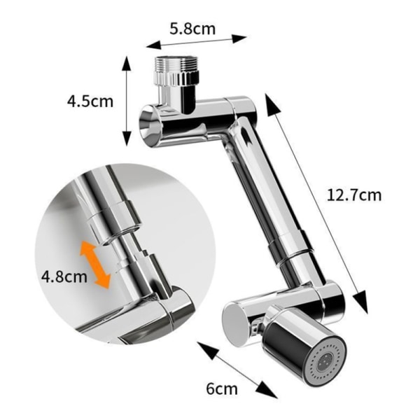 Legering rotationskran luftare svängbar kranförlängning Silver Electroplated alloy