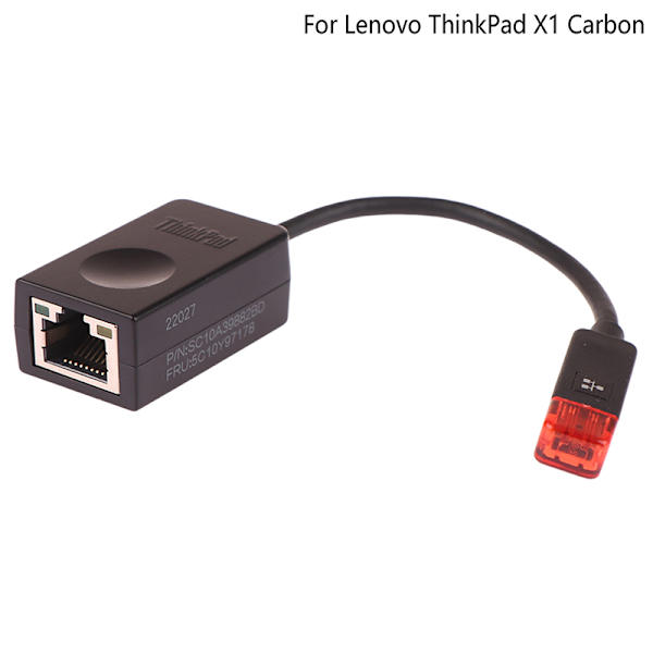 Original for ThinkPad X1 Carbon Ethernet-forlengelseskabeladapter Black