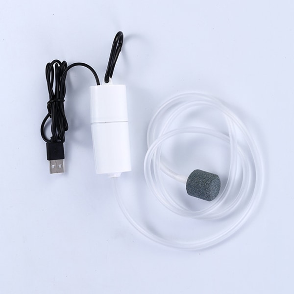 Akvarium Oxygen Luftpumpe Fish Tank USB Silent Air Compressor White