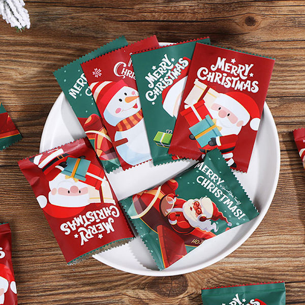 100 kpl Christmas Hot Seal pussit Keksipakkaus Joulutarvikkeet 100pcs